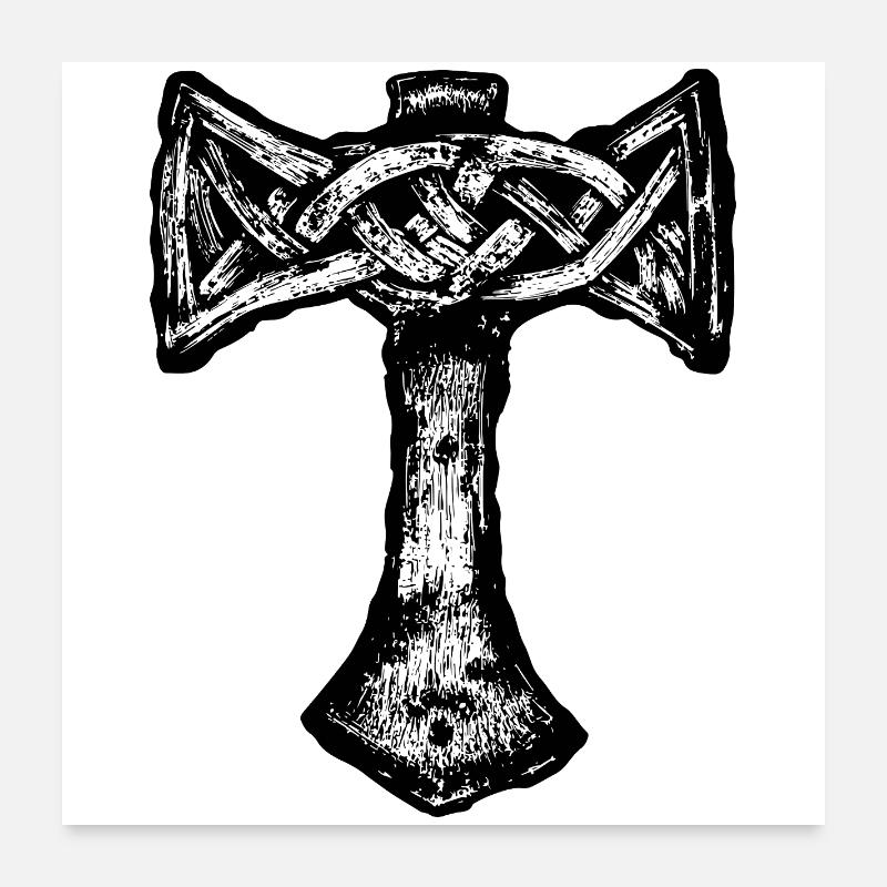 Mjöllnir Viking symbol Poster 24" x 24" (60x60 cm)