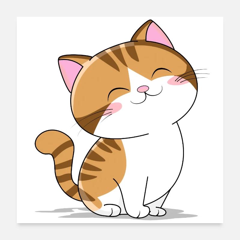 Petit chat mignon Poster 60 x 60 cm