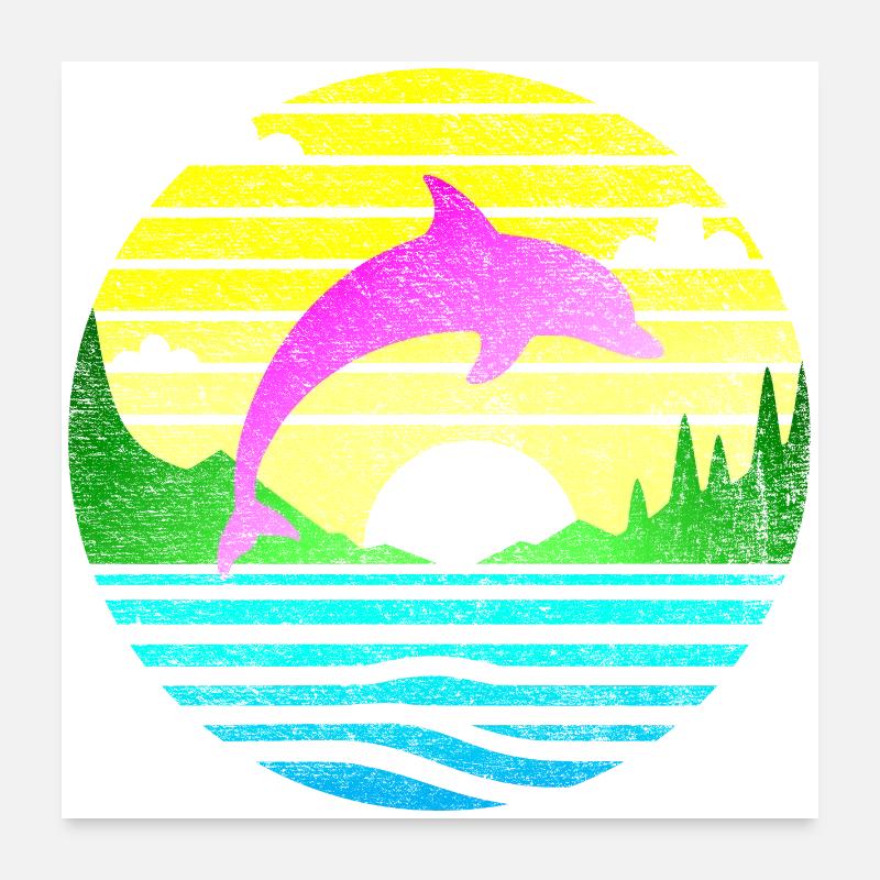 Jumping Dolphin 2 Poster 24" x 24" (60x60 cm)