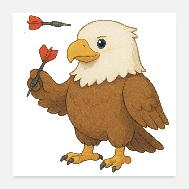 Aigle avec fléchettes Poster 60 x 60 cm