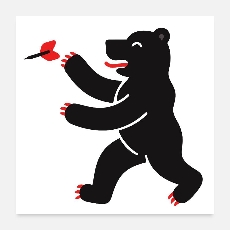 Ours aux fléchettes Poster 60 x 60 cm