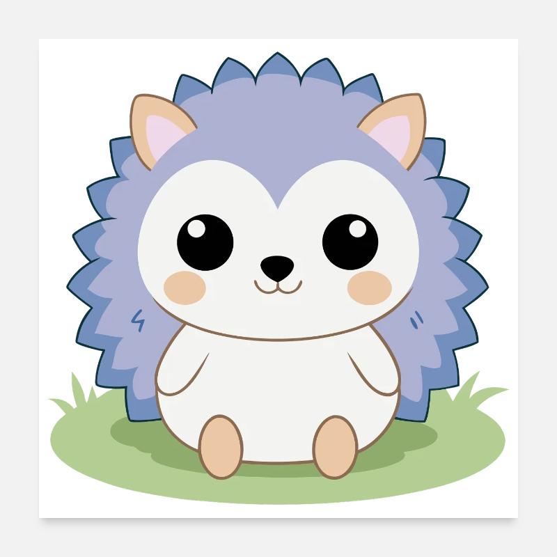 Bébé hérisson assis dans le jardin Poster 60 x 60 cm