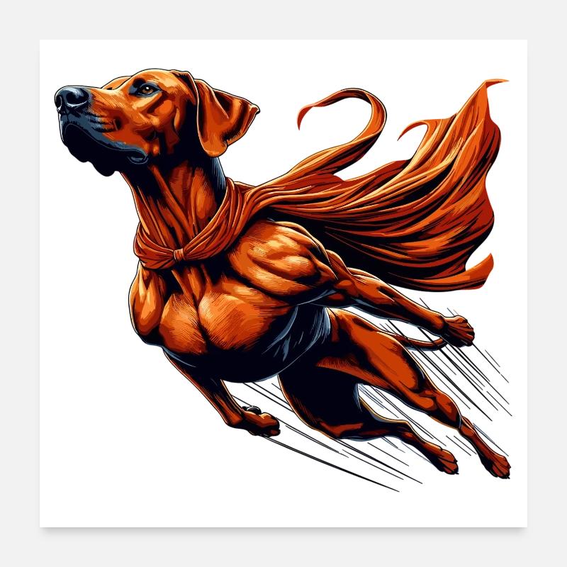 Super Dog Rhodesian Ridgeback RR Ridgie Gift Poster 24" x 24" (60x60 cm)
