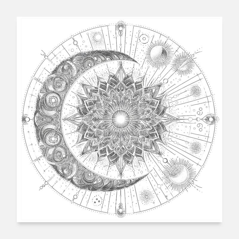 Mandala Céleste Poster 60 x 60 cm