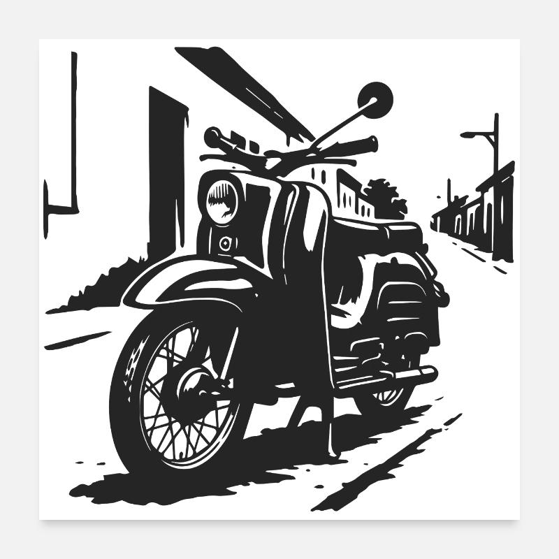 Straßenpoesie auf zwei Rädern Poster 60x60 cm