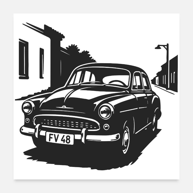 Le charme des classiques de la rue Poster 60 x 60 cm