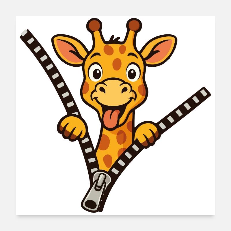 Naughty Giraffe Poster 24" x 24" (60x60 cm)