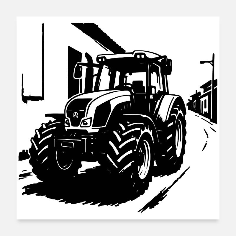 Traktor-Power Vintage Poster 60x60 cm
