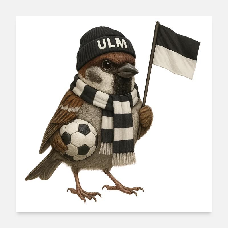 Ulmer Spatzen - Poster 60x60 cm - Weiß