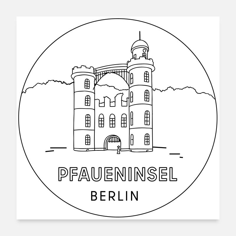 Île aux paons, Berlin Poster 60 x 60 cm