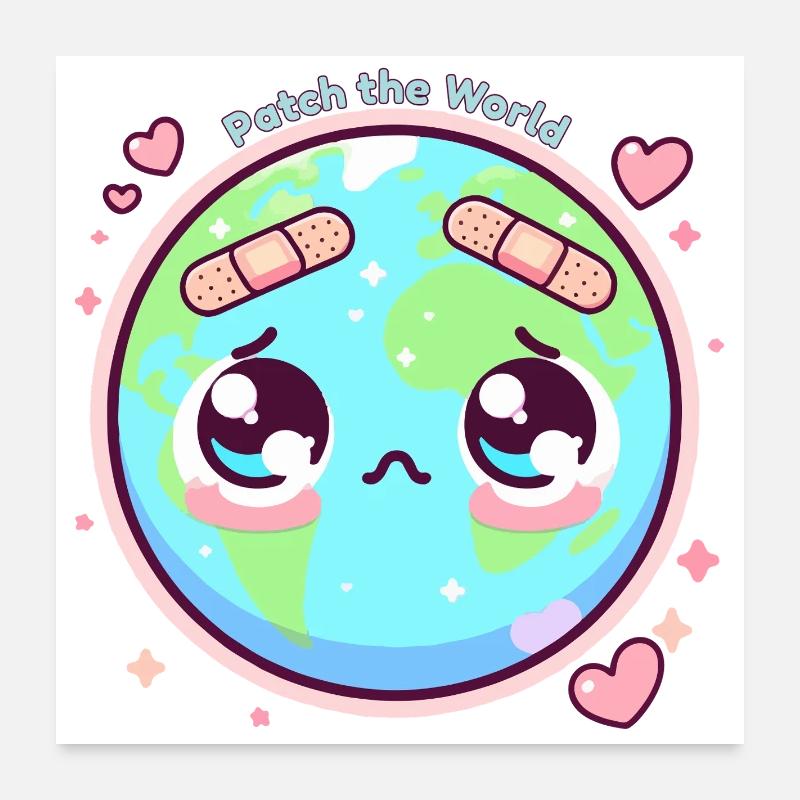 Patch die Welt Poster 60x60 cm