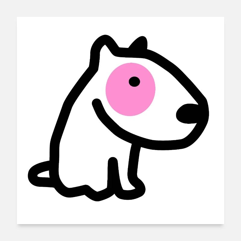 CORSO LE CHIEN à l'oeil rose Poster 60 x 60 cm