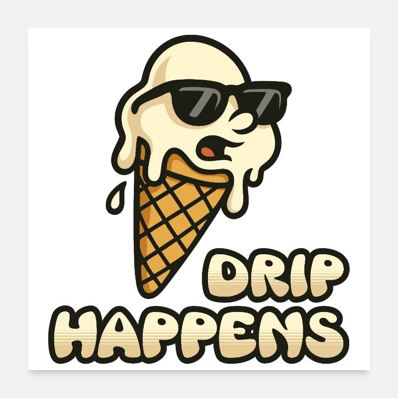 Tropfendes Eis Poster 60x60 cm