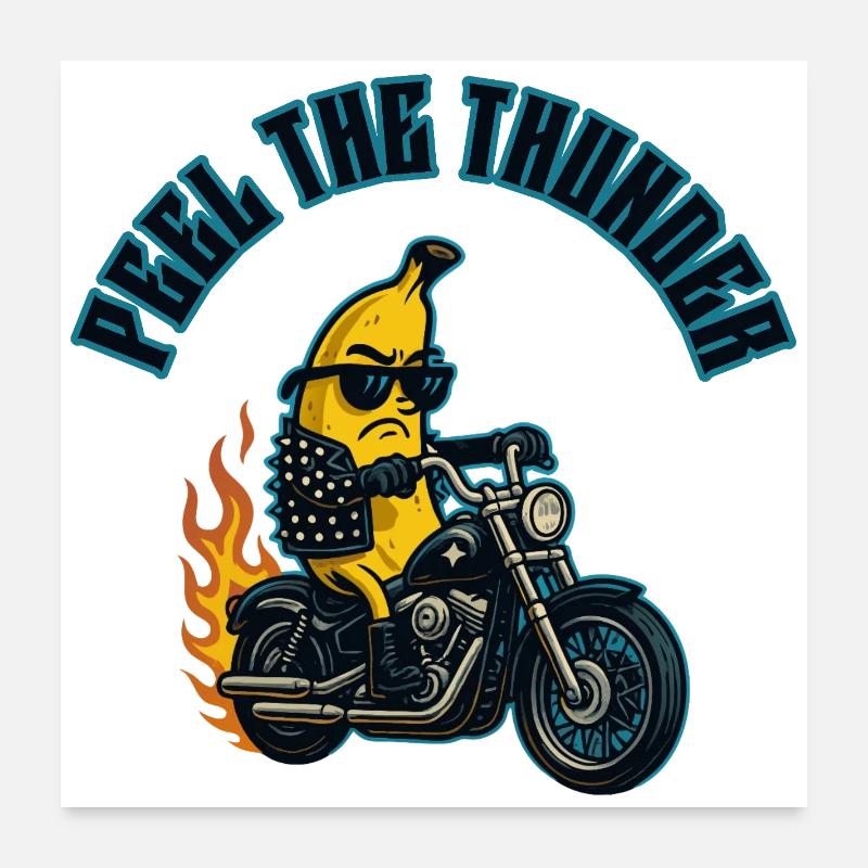 Biker banane Poster 60 x 60 cm
