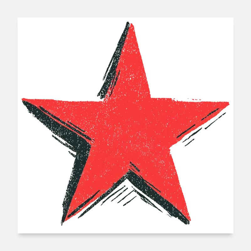 Red Star Poster 60x60 cm