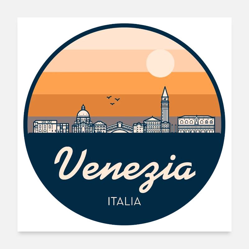 Venedig Skyline Silhouette Poster 60x60 cm