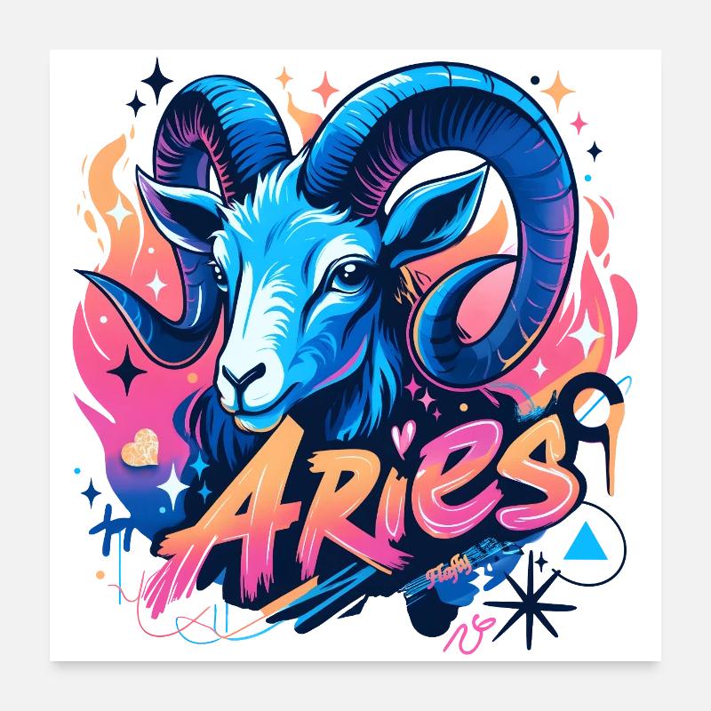 Widder – Sternzeichen – 🔮 ♈ Poster 60x60 cm