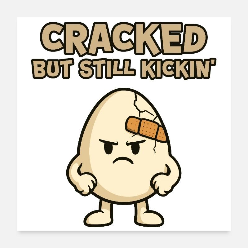 Cracked Egg: Stubborn and Kickin Poster 24" x 24" (60x60 cm)