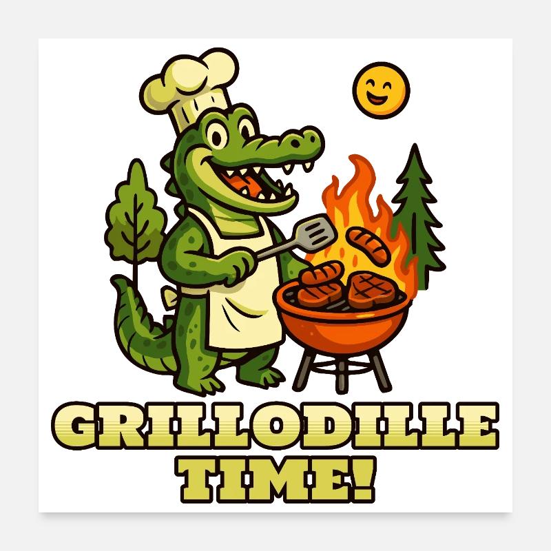 Grillodille-Zeit! Poster 60x60 cm