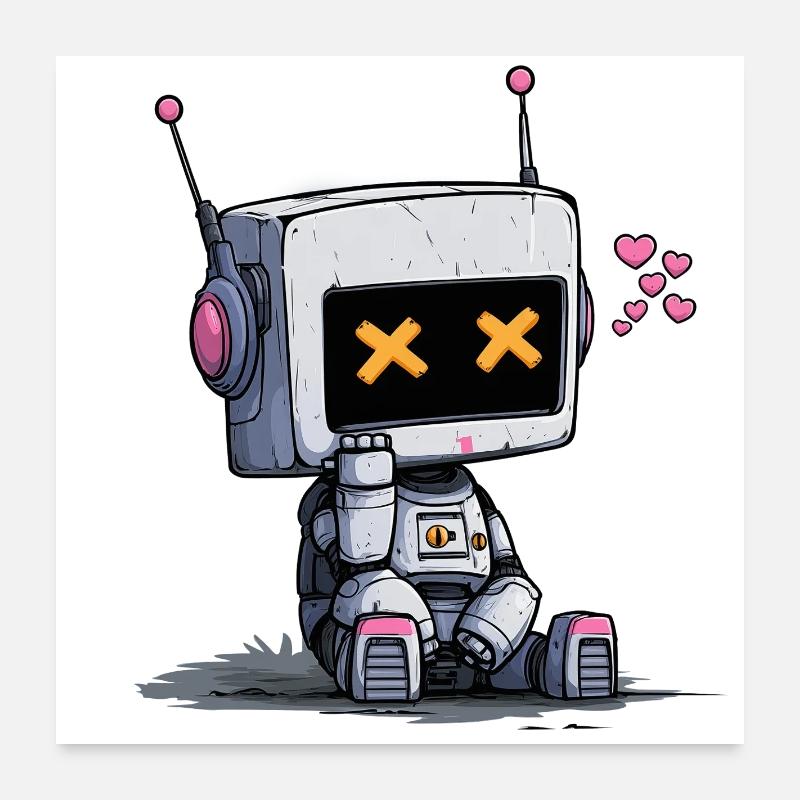 Robot in Love Poster 60x60 cm