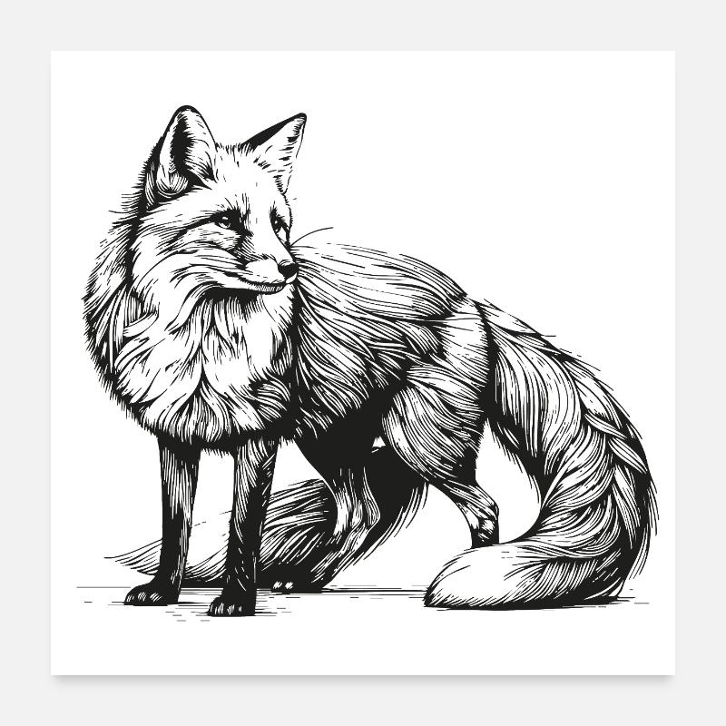 Fuchs – Waldläufer Poster 60x60 cm