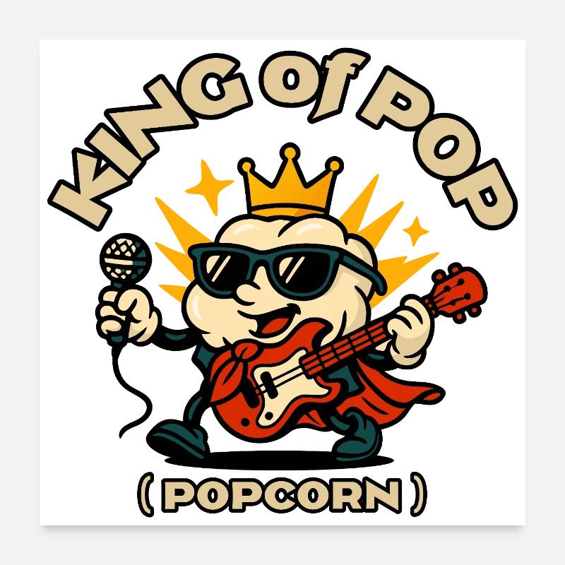Roi du Popcorn Rock Poster 60 x 60 cm