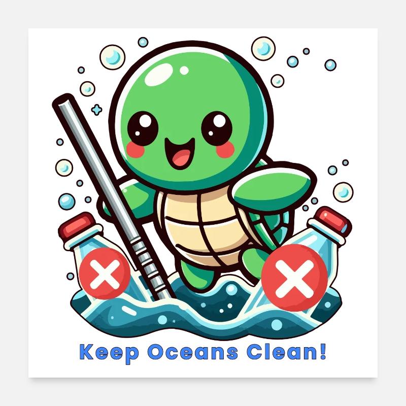 Keep Oceans Clean Poster 24" x 24" (60x60 cm)