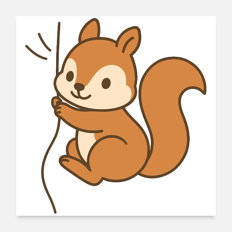 Eingekuschelt Eichhörnchen Poster 60x60 cm