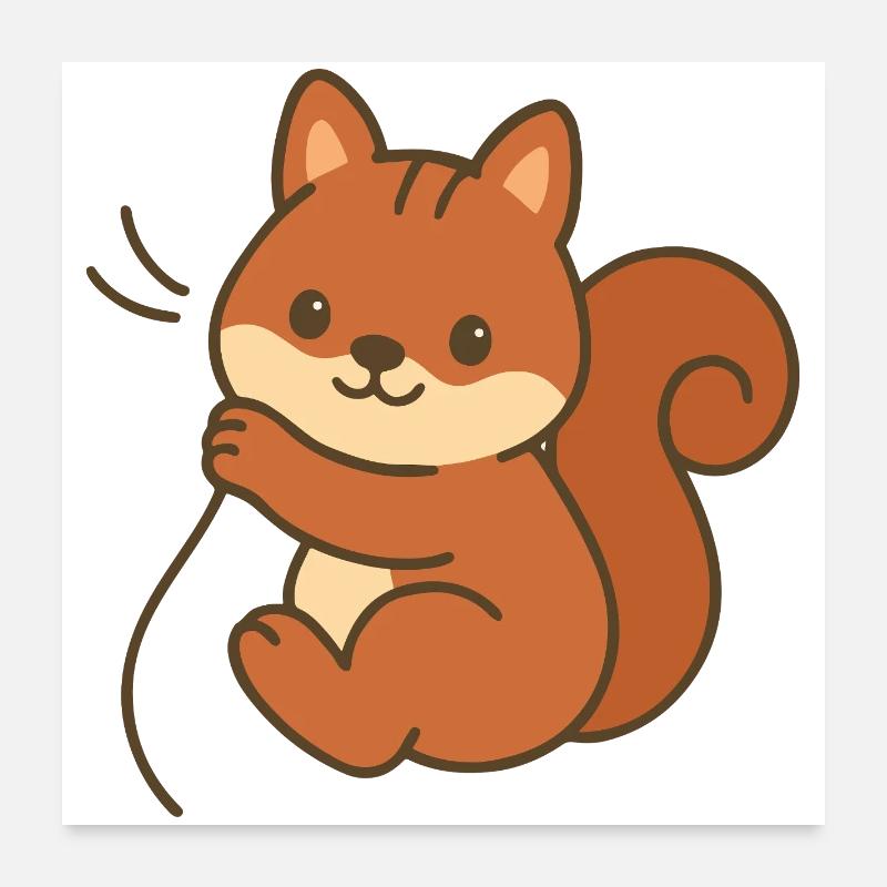 Écureuil câlin Poster 60 x 60 cm