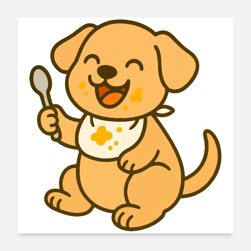 Nourrir avec l’amour d’un chiot Poster 60 x 60 cm