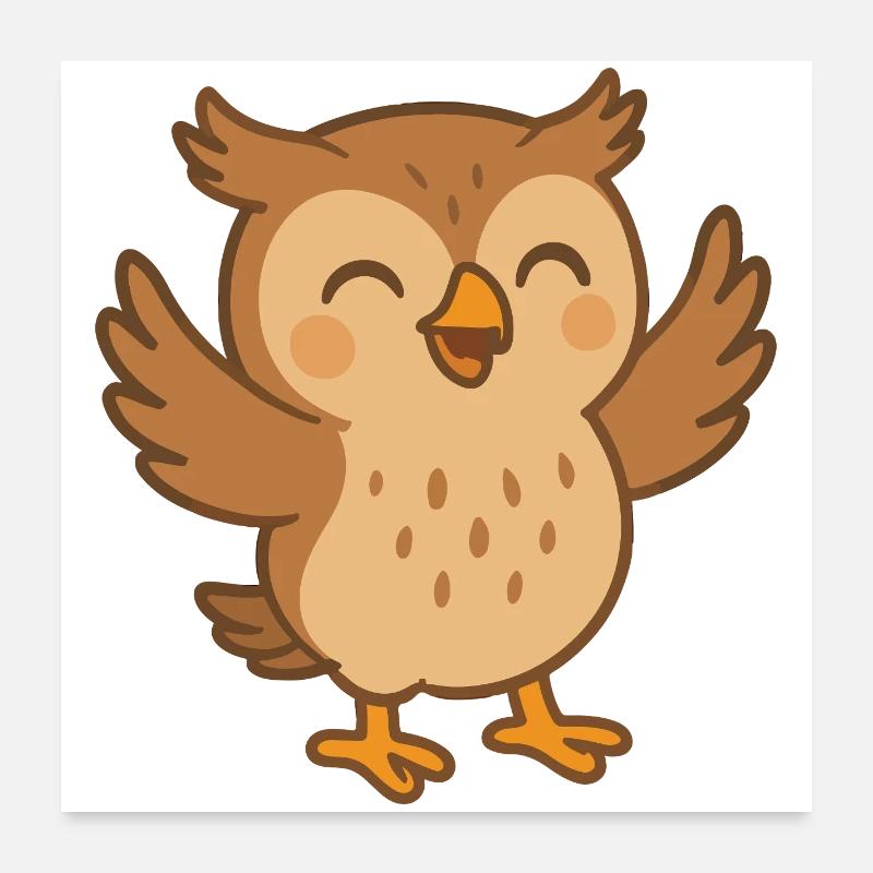 Ami plume joyeux Poster 60 x 60 cm