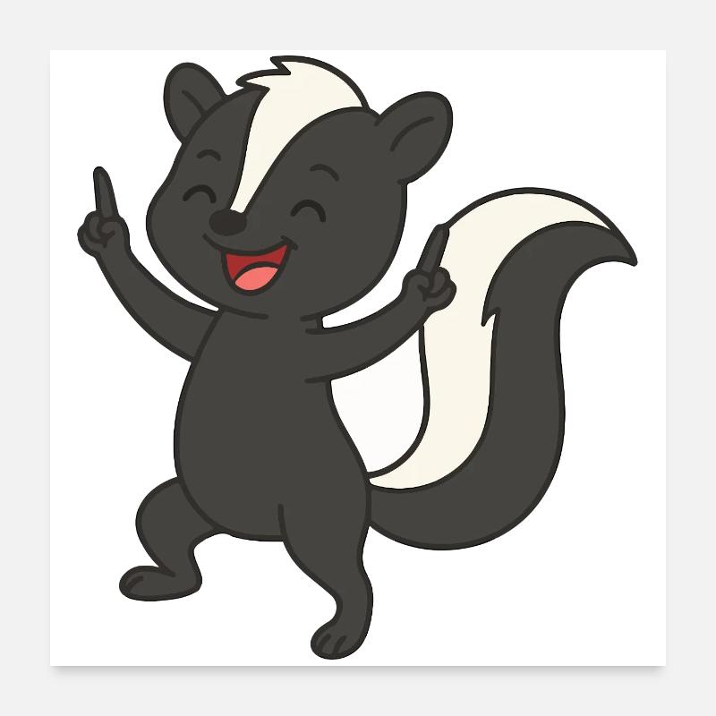 Bébé moufette heureux Poster 60 x 60 cm