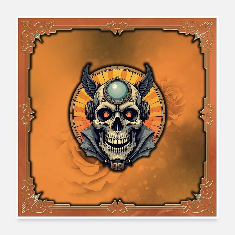 Le crâne ailé. Poster 60 x 60 cm