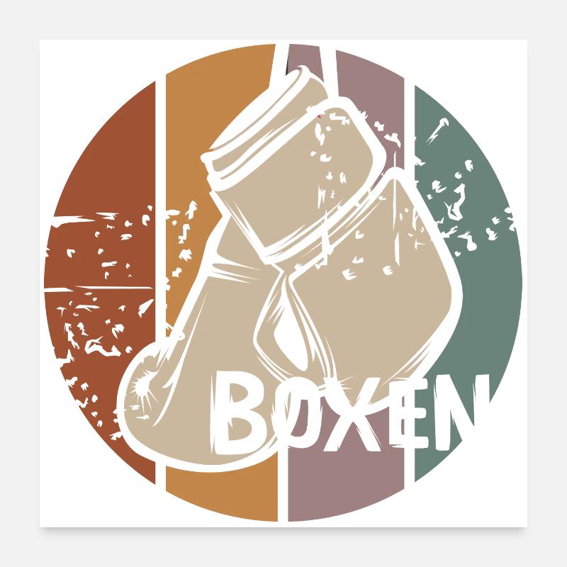 Design rétro de boxe – Gants de boxe vintage Poster 60 x 60 cm