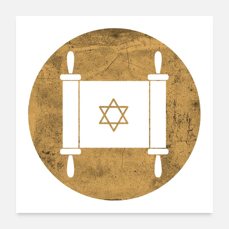Torah scroll in a golden circle Poster 24" x 24" (60x60 cm)