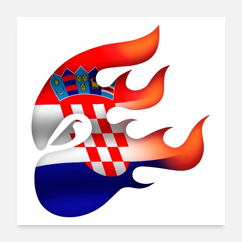 Croatia Flag - Croatia - Ninja Poster 24" x 24" (60x60 cm)