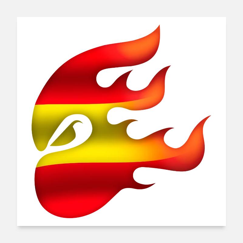Drapeau de l’Espagne - Espagne - Ninja Poster 60 x 60 cm