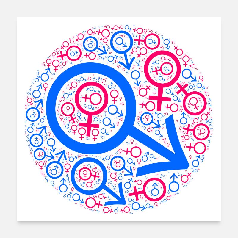 Gender muddle in circle design Poster 24" x 24" (60x60 cm)