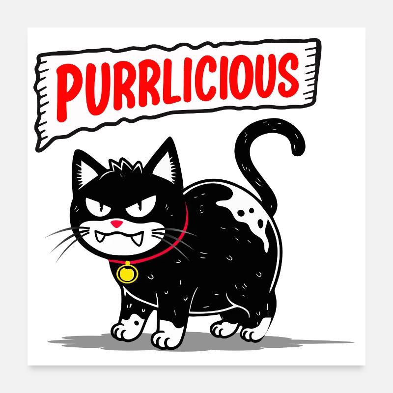 Katze Purrlicious Poster 60x60 cm