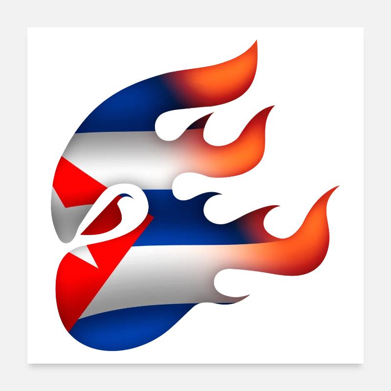 Drapeau de Cuba - Cuba - Ninja Poster 60 x 60 cm