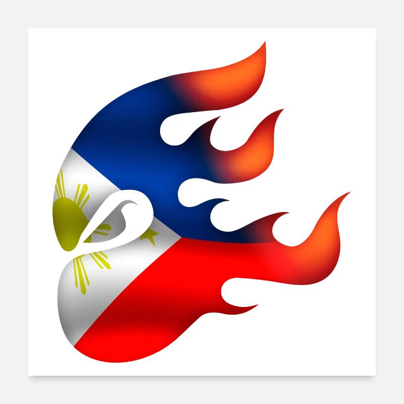 Drapeau des Philippines - Philippines - Ninja Poster 60 x 60 cm