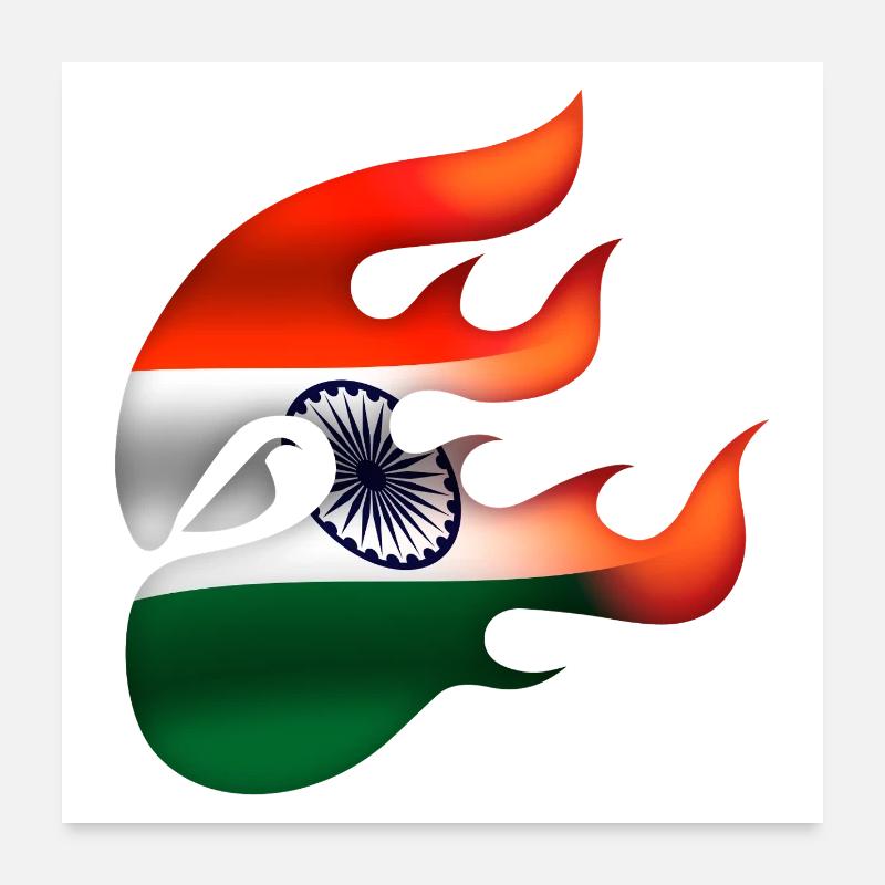 Drapeau de l’Inde - Inde - Ninja Poster 60 x 60 cm