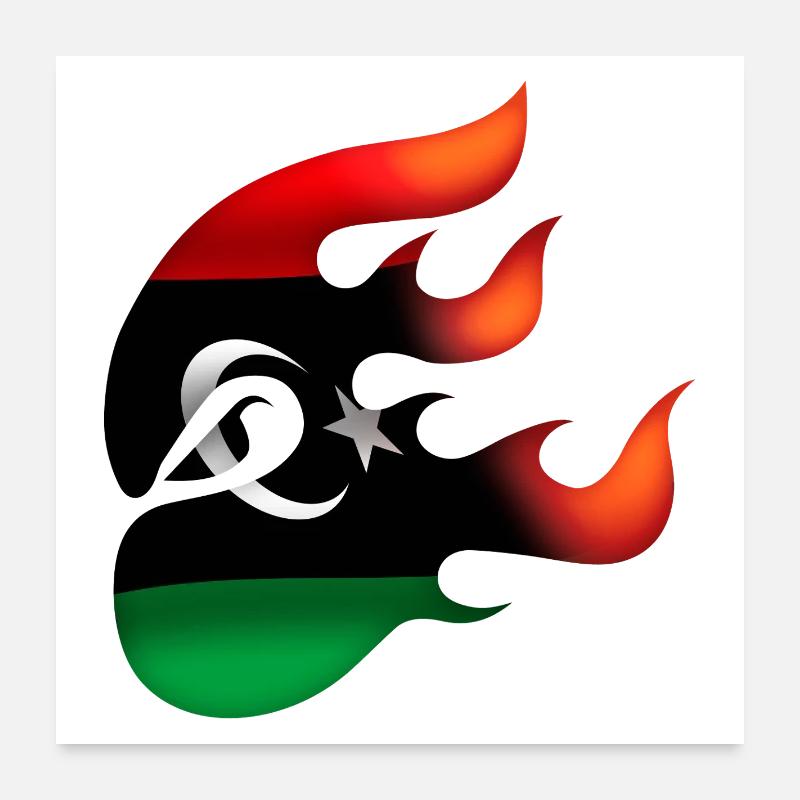 Drapeau de la Libye - Libye - Ninja Poster 60 x 60 cm