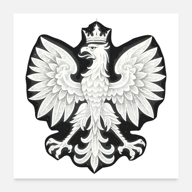 Pologne Polska Aigle drapeau blanc Drapeau Cadeau Poster 60 x 60 cm