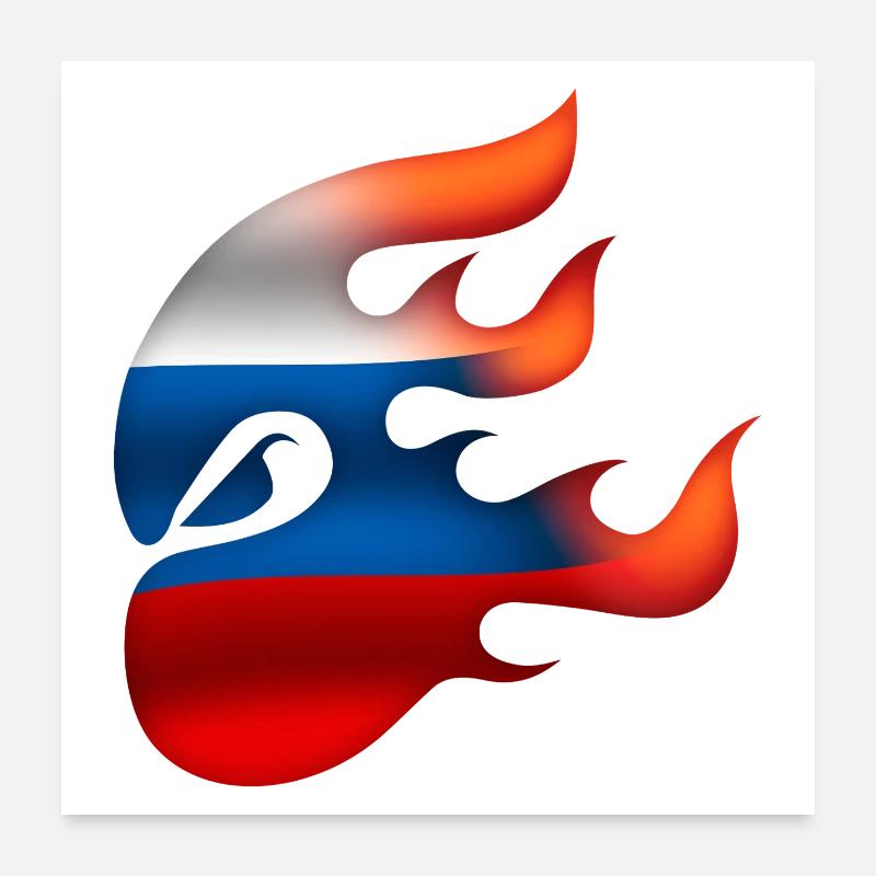 Drapeau de la Russie - Russie - Ninja Poster 60 x 60 cm