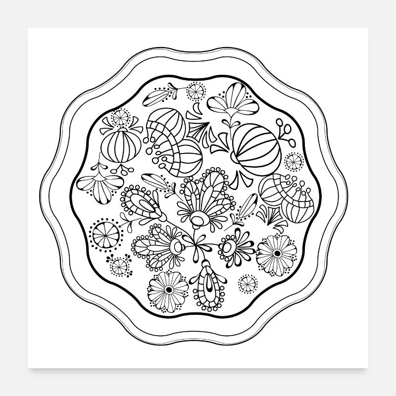 Abstrait Neon Line Cut Poster 60 x 60 cm