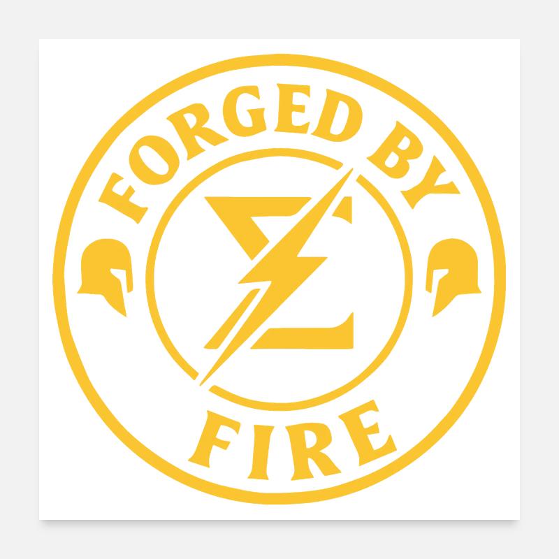 Forged by Fire – Motivational Strength Tee Poster 24" x 24" (60x60 cm)