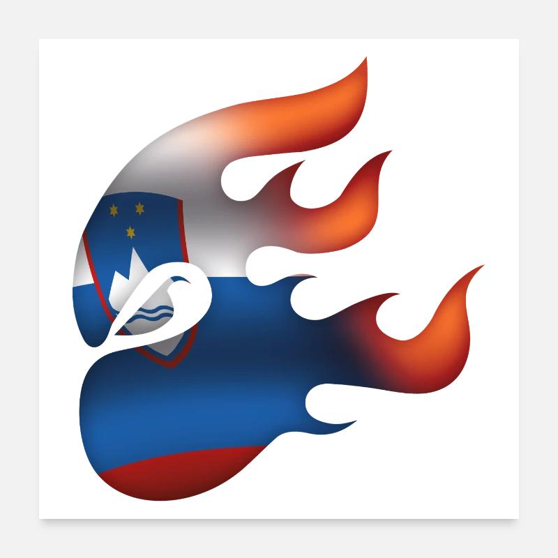 Drapeau slovène - Slovénie - Ninja Poster 60 x 60 cm