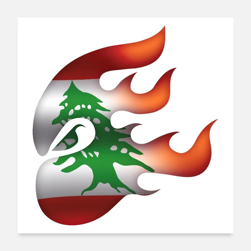 Flagge des Libanon - Libanon - Ninja Poster 60x60 cm