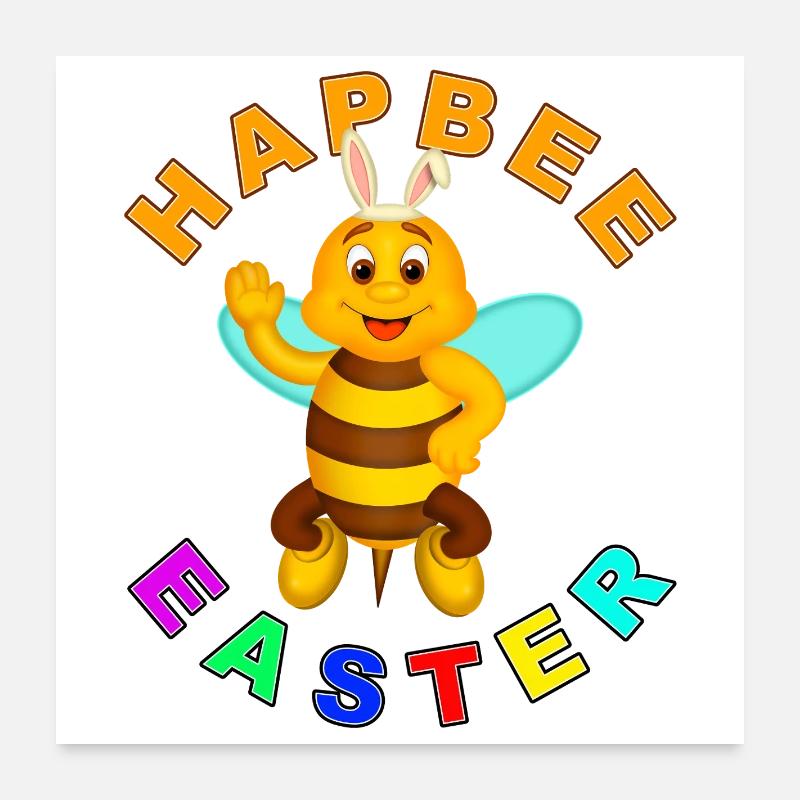HAPBEE Ostern mit Text Poster 60x60 cm